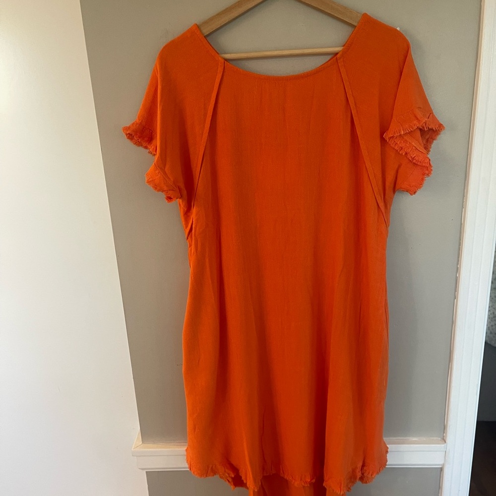 Umgee New Carrot-Color Fringe Dress